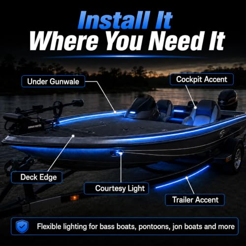 Seaponer Marine LED Strip Lights 10m Blue Waterproof Boat Lighting for Pontoon Kayak
