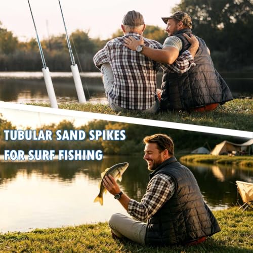 White 27in Tubular Sand Spike for Surf Fishing Rod Holder Beach Shore River