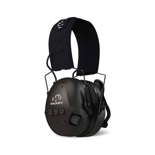 Walker's Bluetooth Compact 25dB NRR Hunting Shooting Passive Hearing Protection Muff w/Adjustable Boom Mic, Black, One Size