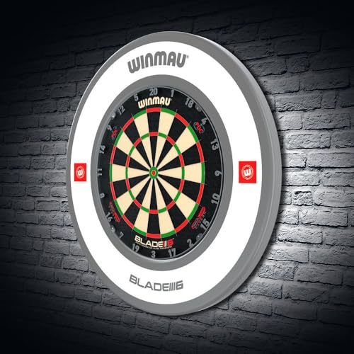 Winmau Dart Board Surround Ring - Pro Line 1.0 & 2.0 Red, Blue, Black & White Dartboard Surround - Backboard Wall Protector