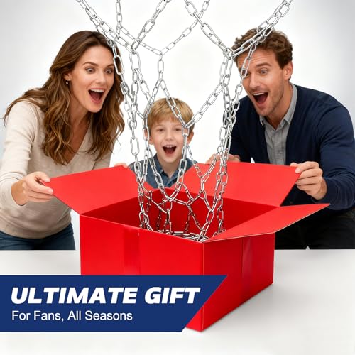 Heavy Duty 21-Inch Galvanized Steel Basketball Chain Net Replacement - All-Weather Indoor/Outdoor