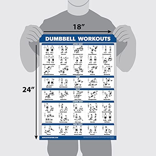 20 Pack - Exercise Poster Set: Dumbbell, Suspension, Battle Rope, Stretching, Bodyweight, Barbell, Yoga, Exercise Ball, Muscular, Kettlebell, Resistance Bands and More (LAMINATED, 18" x 24")
