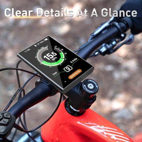 BAFANG 3.5in eBike Display DPC18 for BBS01B BBS02B BBSHD Mid Motor 0-9 Pedal Assist Levels eBike Computer Display with Automatic Backlight UART Protocol