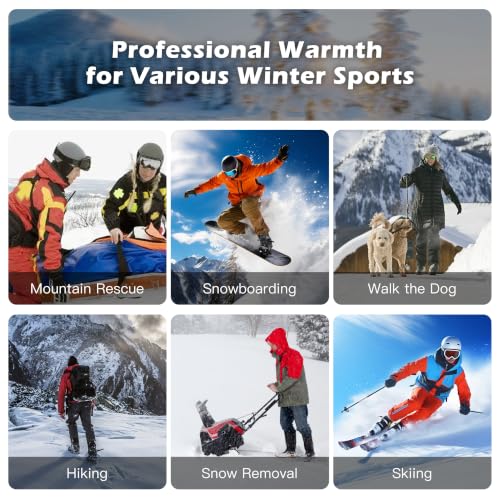 Rechargeable Heated Socks for Men Women Black - Battery Powered Thermal Foot Warmers for Cold Weather Hiking Hunting Winter Outdoor