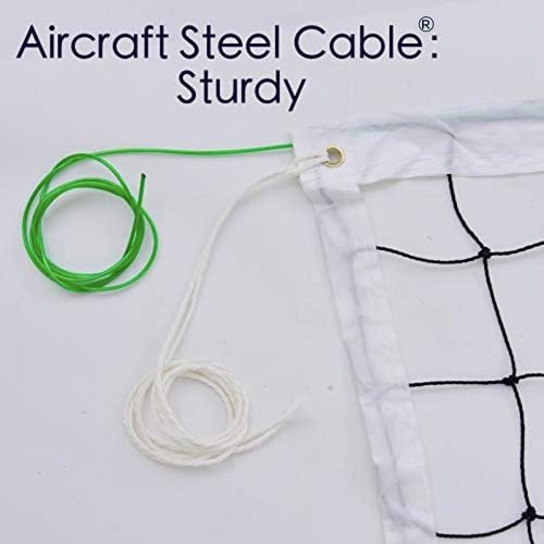 Professional Volleyball Net Outdoor with Aircraft Steel Cable, Heavy Duty VolleyballNet for Backyard, 32x3FT Portable Volleyball Nets for Pool Schoolyard Beach, Badminton/Pro VolleyballNets Set