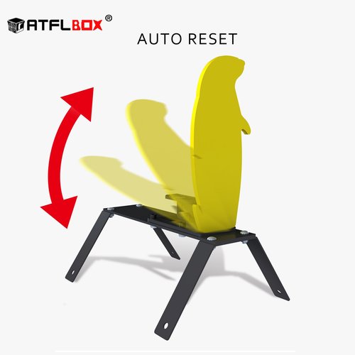 ATFLBOX 3/8'' AR500 Auto Reset Target, 12.5x5.5 inch Prairie Dog Steel Shooting Target with Stand for Shooting Range, Suitable for Pistol, Rifle, Handgun, Shotgun, Rimfire