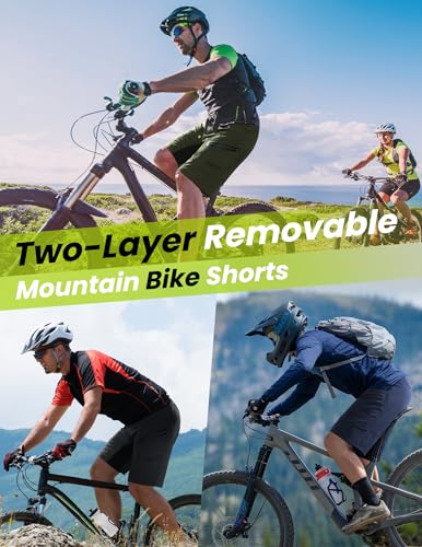 Nepest Men's Mountain Bike Shorts - Large, Black, 3D Padded, Quick Dry with Zip Pockets