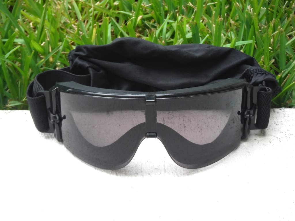 GALAXYLENSE Military Windproof Sport Airsoft Combat Motorcycle Riding Hunting Wargame Paintball Goggles For Men - Impact Proof Goggles - 99% UV Protection - 3 Replacement Lenses
