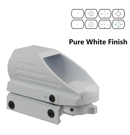TWP Pure White Reflex Dot Sight Scope, Red and Green Illumination and 4 Reticles, Weaver Picatinny Rail Mount Aluminum Structure