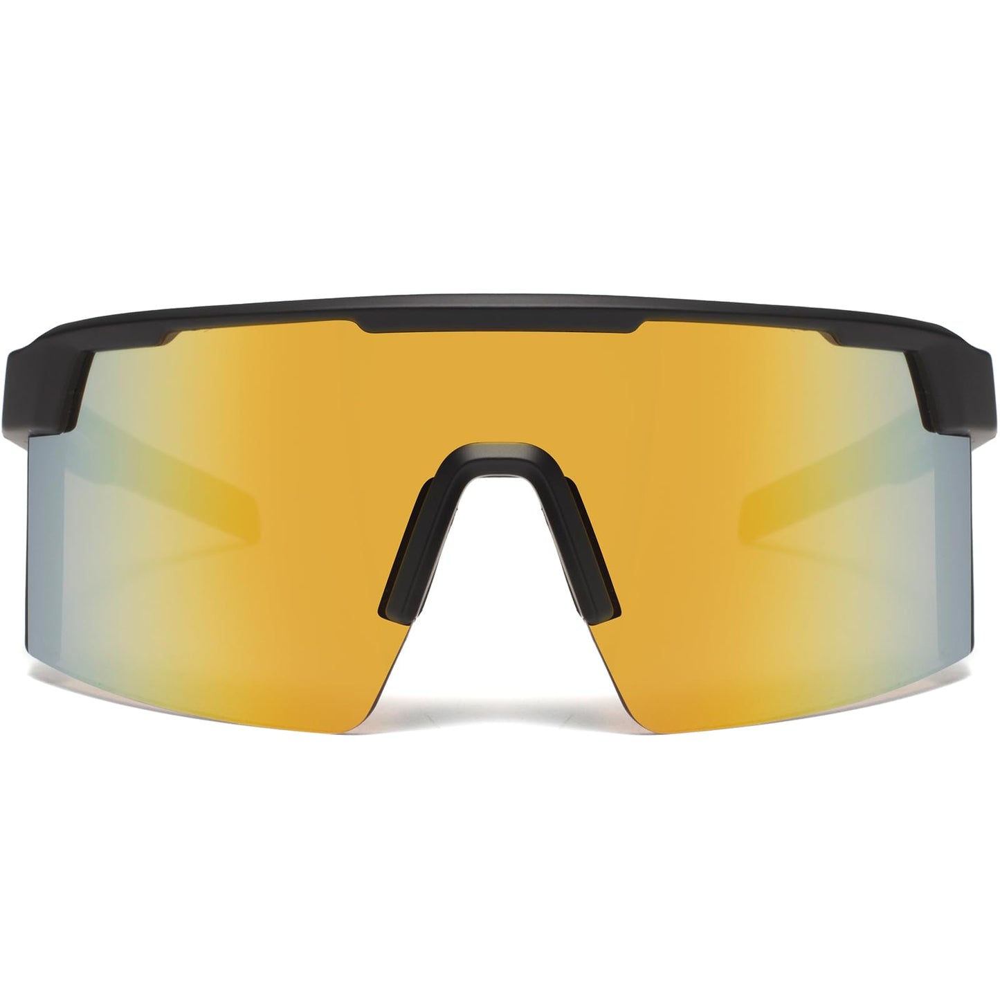 WISTON XL Z87 Sunglasses for Big Wide Heads Men Women,TR90 Ultralight UV400 Protection Sun Glasses Z8224 Black Frame/Gold Lens Polarized