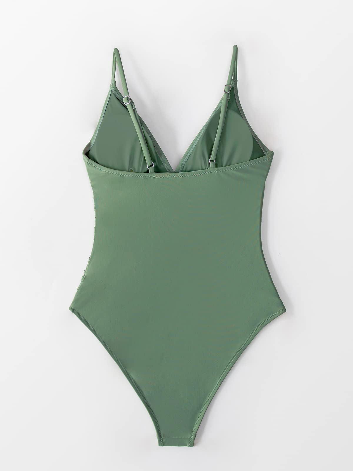 CUPSHE Women's Shirring Design High Waisted Halter One-piece Swimsuit Large