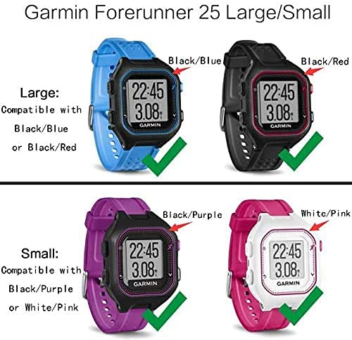 Silicone Watch Band for Garmin Forerunner 25 Large - Black/Blue