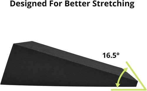 StrongTek XL Foam Yoga Wedge Blocks, Black, Set of 2, 16.5° Incline, 13" × 12.75" × 3.75", for Yoga, Stretching, Squats & Physical Therapy