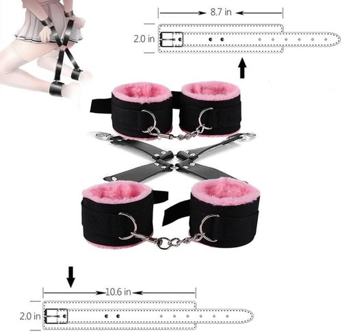 Adjustable Multifunctional Nylon 10 Piece Fashionable Combination Pink Outdoor Fitness Set, with Handmade Rope and Sleep Mask - D27-US
