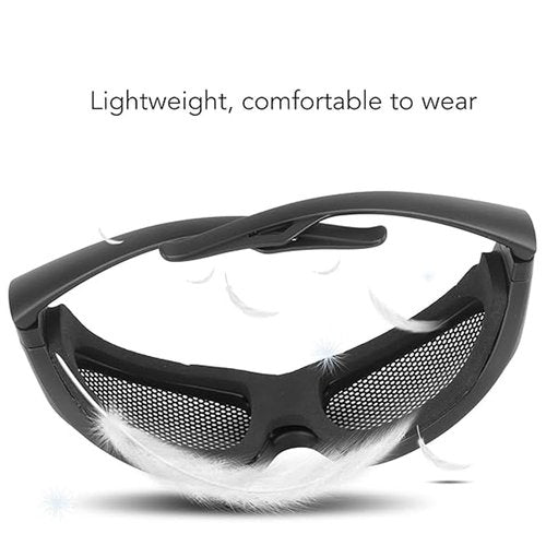 LVPETALIZE Wire Mesh Safety Glasses,Safety Goggles Breathable Shock Resistant Iron Mesh,Glasses for Military Cs Outdoor Game Fans Activity