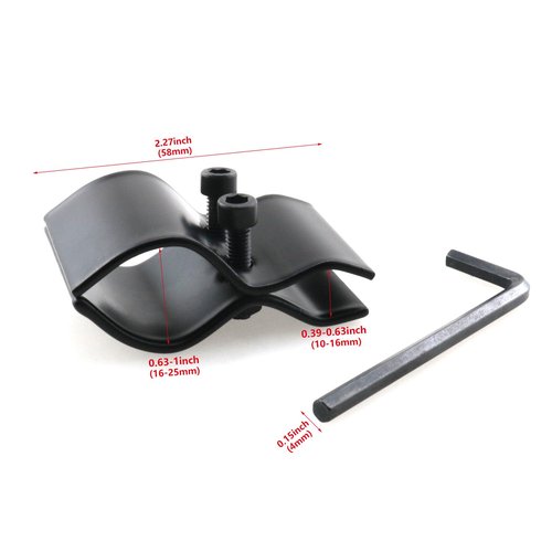 HJGarden Multifunctional Metal Clip Bike Light Stand Flashlight Clamp Steel Clip Plastic Butterfly Clip for Hunting Flashlight Scope Holder Black