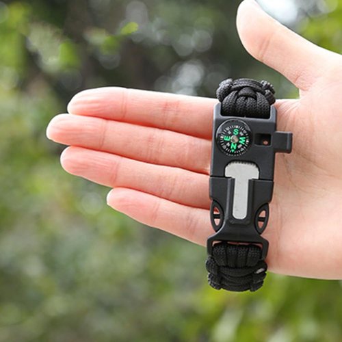 TIANMIMISM Paracord Wristband for Outdoor Sport Tactical Survival Parachute Bracelet, Essential for Hiking Travelling Camping Gear (Military green camouflage)