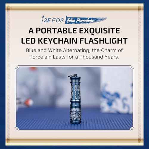 OLIGHT i3E EOS PMMA TIR Lens AAA EDC Flashlight 90 Lumens Compact Keychain Flash Light for Night, Camping (Blue Porcelain)