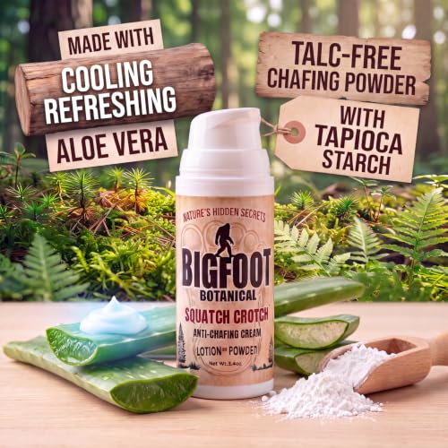 Bigfoot Botanical Squatch Anti-Chafing Cream Men Women Fragrance Free Moisture & Sweat Defense