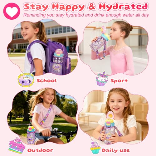 Kids Water Bottle with Straw & Spout 20oz Leak-Proof BPA-Free Tritan Cup