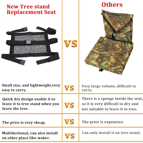 Lightweight Tree Stand Seat Replacement Mesh for Hunting, Universal Fit