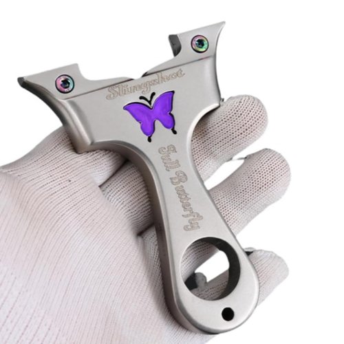 Slingshot, Professional Metal Hunting Slingshot Set, Including 100 Clay Bullets + Carrying Bag + 1.5mm Strong Rubber Band, High-Speed and Precise Catapult, Outdoor Survival Hunting Tools