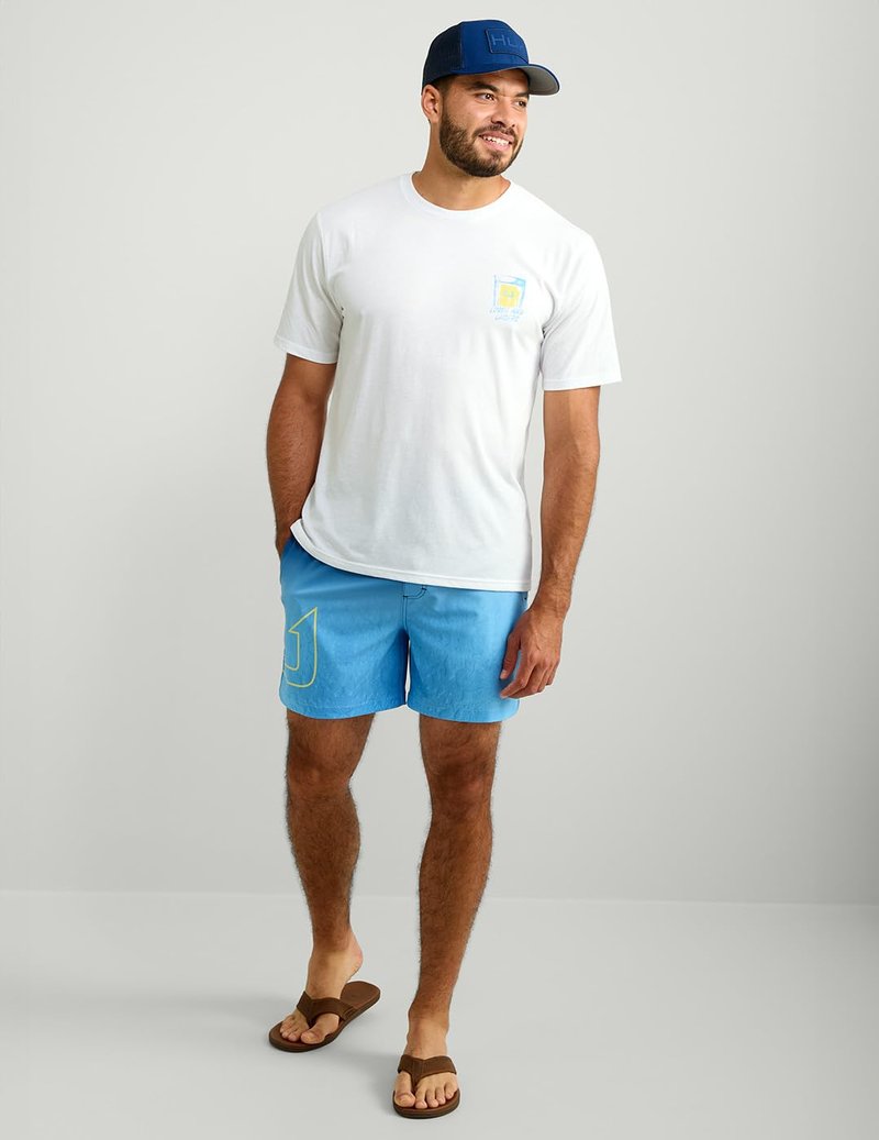 HUK Mens Fishing Graphic Tee, Performance Short Sleeve, Quick-Dry, Wando - White, Small