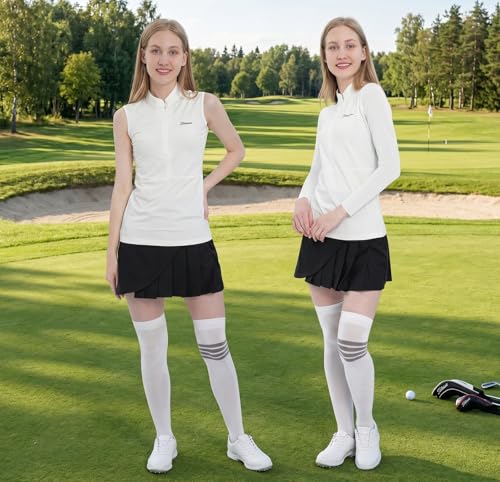Women's Golf Sleeves Cooling Shawl for Riding Golfing Driving - Small-Medium White