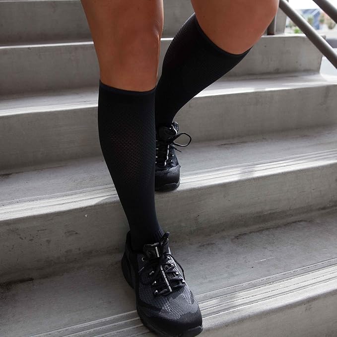 Copper Fit Energy Compression Socks 3 Pack LXL Black - Circulation & Swelling Relief for Travel, Running & Recovery