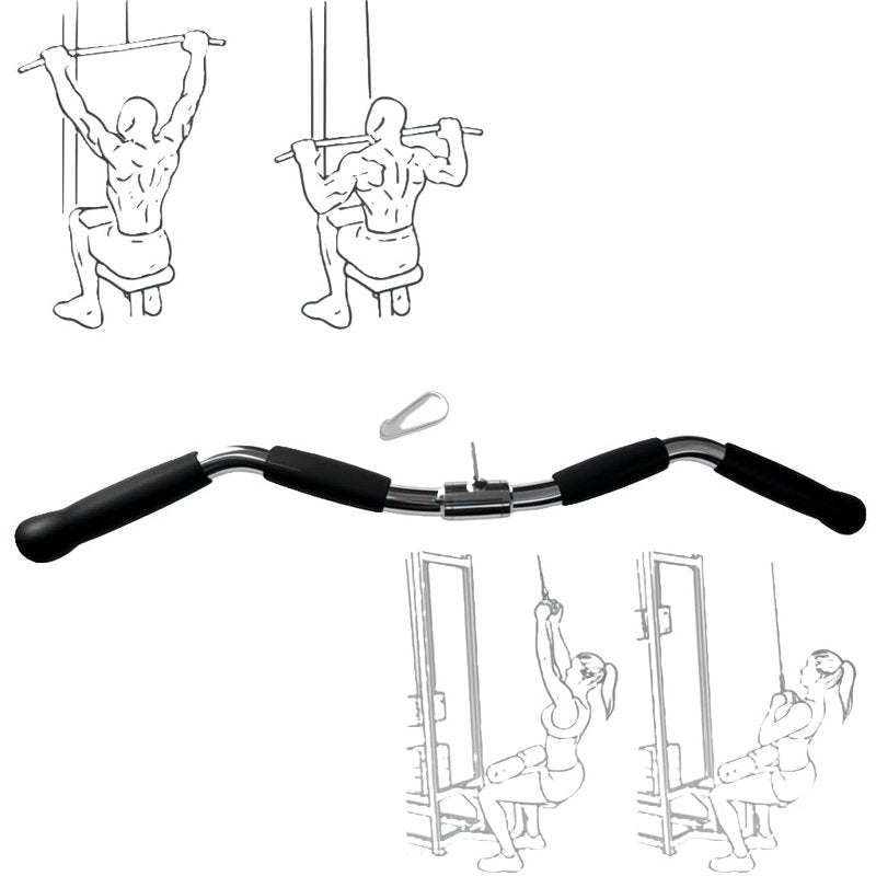 qibylift Lat Pulldown Attachments For Cable Machines,Lat Pull Down Bar Cable Machine Attachments,Tricep Press Down,Revolving Straight Curl Bar with Rotating & Rubber Handle Grips(29 Inch)