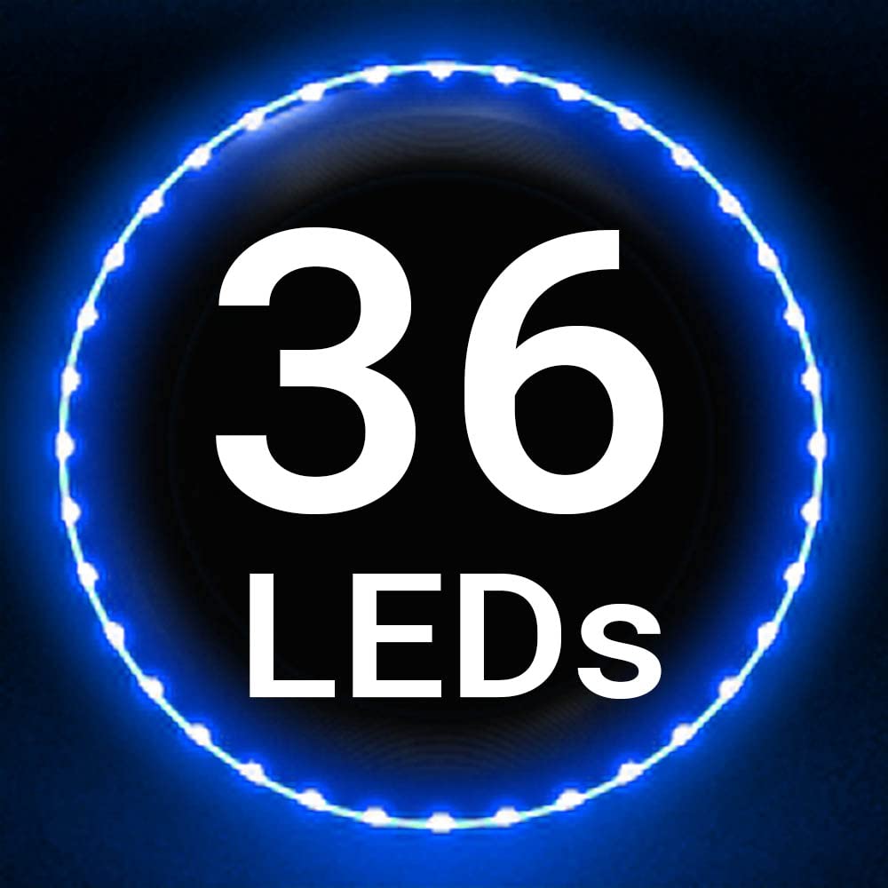 TOSY Flying Disc - 36 Monocolor LEDs, Extremely Bright, Smart Modes, Camping Essentials for Teens/Kids/Adults/Men/Boys/Girls, Auto Light Up, Rechargeable, Waterproof, 175g