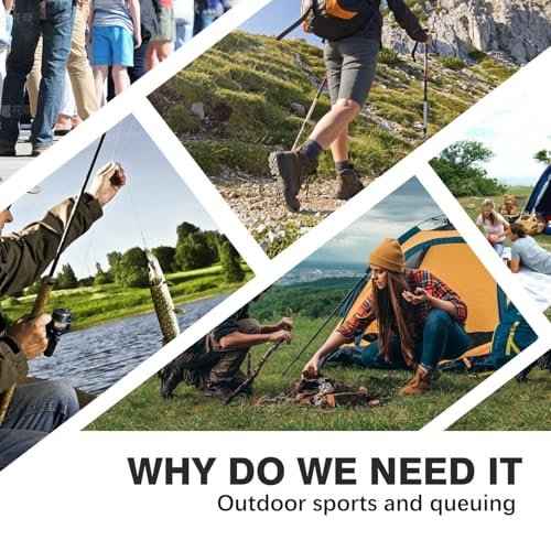 2-in-1 Convertible Backpack Stool - Foldable Seat Transforms to Satchel with Sun Protection Sleeves and Face Mask, Portable Collapsible Chair for Hiking, Camping & Outdoor Events