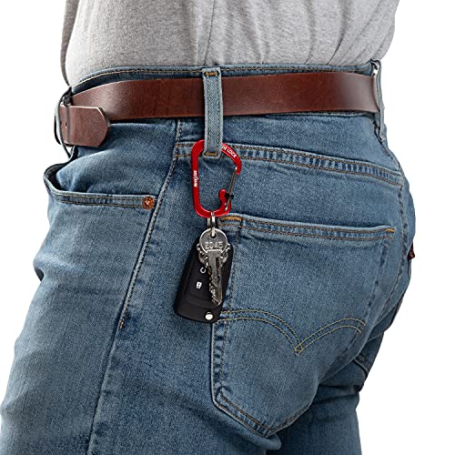 Nite Ize Size-3 Locking Aluminum Carabiner with SlideLock - Red, Pack of 1