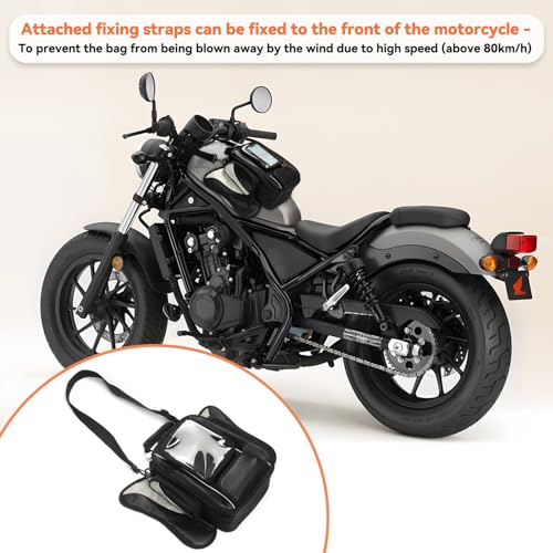 10L Motorcycle Tank Bag Oxford Saddle Black with Magnetic Fastening