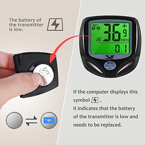 YS SY Bicycle Speedometer and Odometer Wireless Waterproof Cycle Bike Computer with LCD Display & Multi-Functions