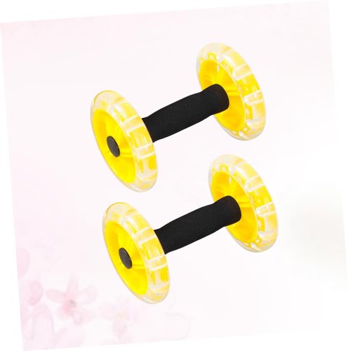 Kisangel Exercise Ab Roller Wheel Tummy Weight Equipment Abdominal Roller Hand Weights Dumbbell for Yellow Fitness Device