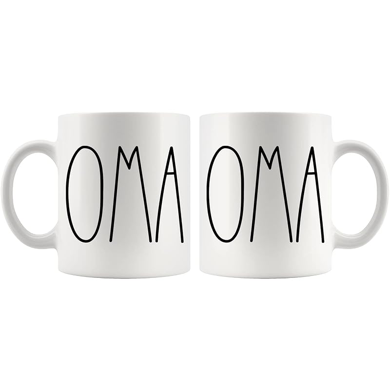 Oma Coffee Mug 11oz - Rae Dunn Style, Oma Rae Gift - White