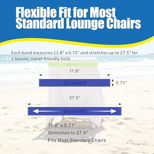 Beach & Pool Towel Bands 6-Pack with Storage Bag - Glow & Regular Colors