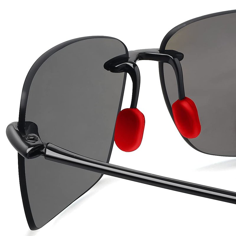 JULI Sports Polarized Sunglasses for Men Women Tr90 Rimless Frame for Running Fishing Golf Surf Driving(Red)