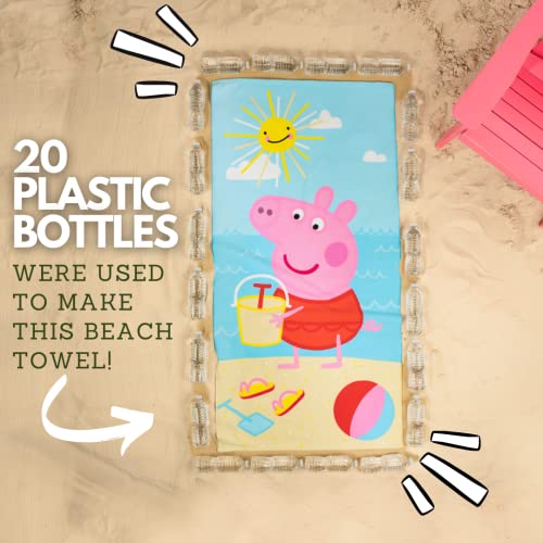 Peppa Pig Kids Recycled Lightweight Beach Towel – 58x28 Inches, Eco-Friendly, Super Soft, Licensed