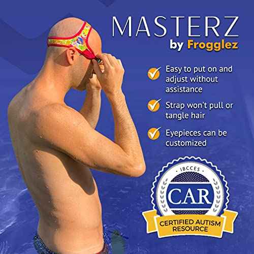 Frogglez Masterz Swim Goggles for Adults & Teens, Anti Fog Mirrored Goggles