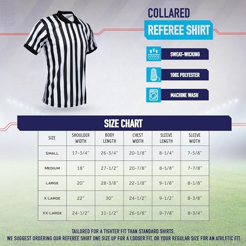 Men's Referee Shirt Bundle Kit Large - Collared Shirt, Flag & Whistle
