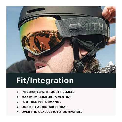 SMITH Reason OTG Snow Goggles ? Adult Ski & Snowboarding Goggles with Carbonic-X Lens & 100% UV Protection ? for Men & Women
