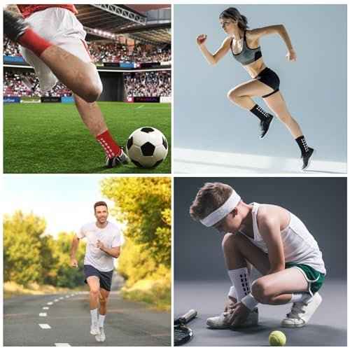 2/4/6 Pairs Men's Soccer Socks Grip Pads Non Slip Football Baseball Soccer Socks for Men Women