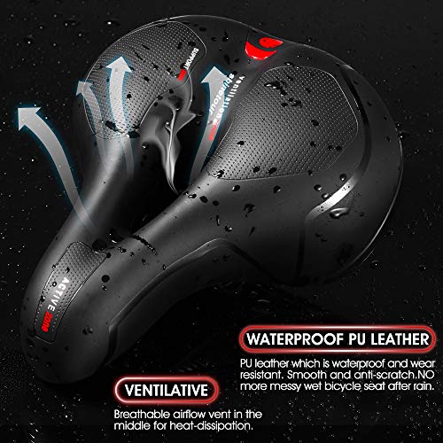 Comfortable Seat Cushion for Men Women with Dual Shock Absorbing Ball Memory Foam Waterproof Wide Bicycle Saddle Fit for Road Bikes