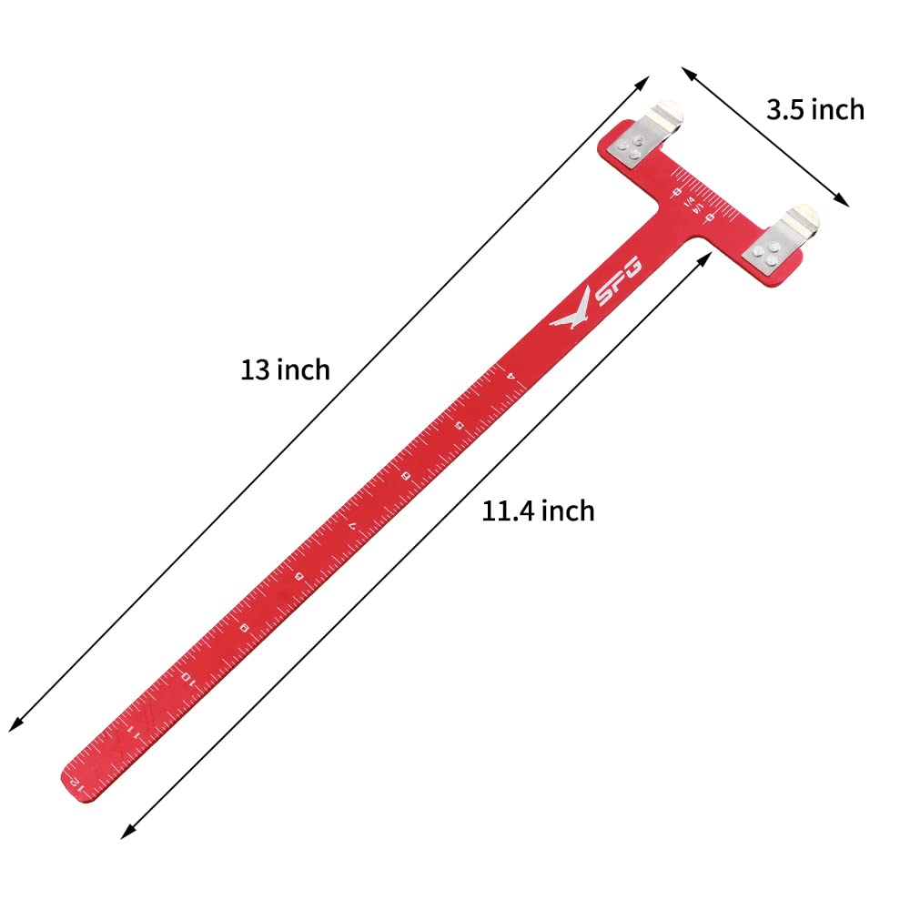 SOPOGER Archery Bow Square Nocking Points Pliers Bow String Knock Kit T Shape Turning Bow Square Ruler Tool String-Loop Nocking Buckle Pliers for Recurve Compound Bow Accessories (Red)