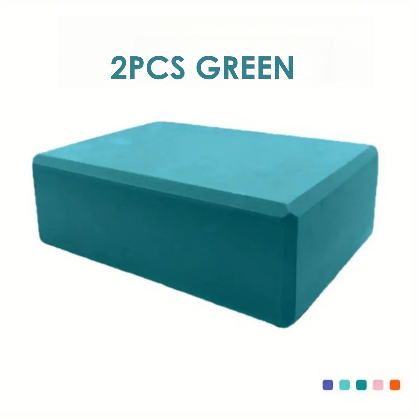 2PCS Solid Color Yoga Bricks – Non-Slip High-Density Yoga Blocks for Body Shaping & Pilates - GREEN