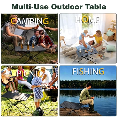 Portable Camping Side Table - Folding Lightweight Beach Table 23 Inch Medium