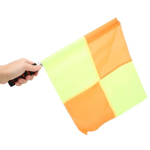 Non SLIP Sponge Handle Soccer Referee Flag Set with Bag - Essential Sports Match Tools for Football Linesmen