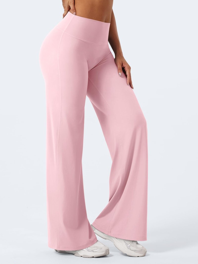 YEOREO Workout Leggings Womens No Front Seam Straight Leggings 31.5" High Waist Buttery Eddiy Gym Yoga Pants Light Pink S
